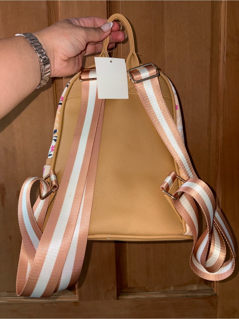 Disney Tan Bambi Mini Backpack with Floral Accents - Picture 4 of 4